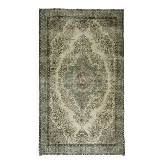 Très Grand Tapis Oushak Vintage à Motifs Orientaux – Laine 100 % – 345 × 20