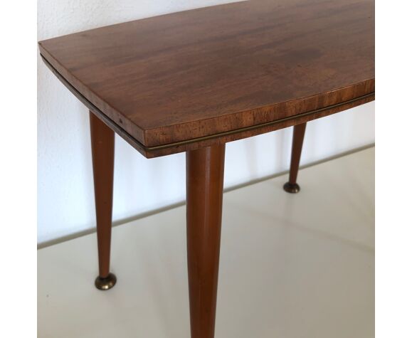 Table 1960 English bass wood brass coffee table - 50 x 32 cm | Selency