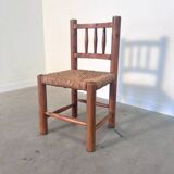 Vintage wicker farmer dining chairs, 1960s