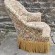 Toad armchair floral tapestry vintage 50s