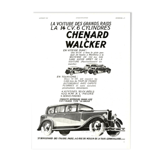 Affiche vintage années 30 Chenard Walker