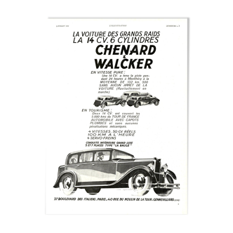 Vintage poster 30s Chenard Walker