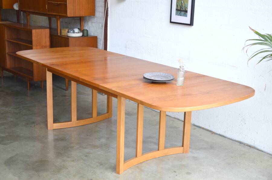 Danish table with 2 extensions, 165cm