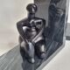 Pair of bookends the thinker and the seated lady, 15 cm