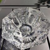 Empty pocket/Ashtray octagonal shape Diamond in finely cut Bohemian crystal, vintage