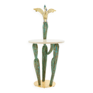 Console sculpture laiton - cactus