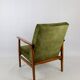 Vintage Green Olive Velvet Lounge Chair, 1970s