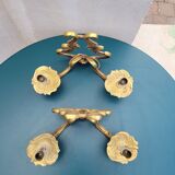 Pair of two-branched wall lights