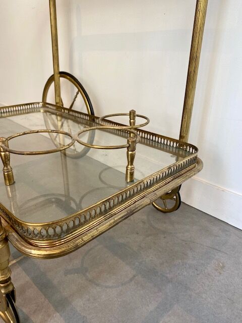 Vintage golden rolling trolley
