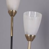 VINTAGE 1960S THREE-LIGHT GLASS FLOOR LAMP, ITALIAN DESIGN