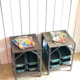 Pair of industrial bedside tables