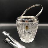 Crystal ice bucket and tongs