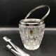 Crystal ice bucket and tongs