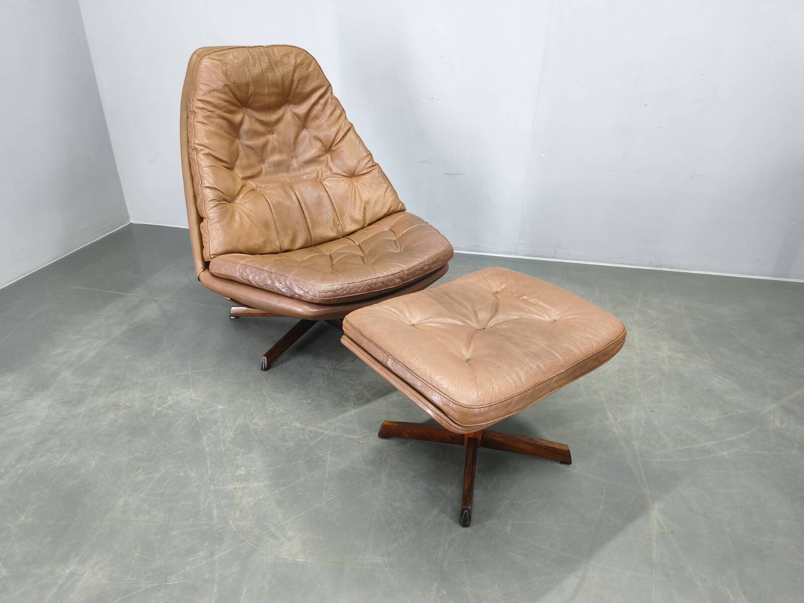 MS68 Lounge Chair and Ottoman by Madsen & Schubell, 1960s