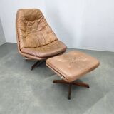 MS68 Lounge Chair and Ottoman by Madsen & Schubell, 1960s