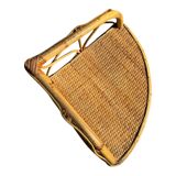 Rattan and bamboo corner shelf from the 60s