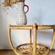 Vintage rattan side table with two round tops – 1960