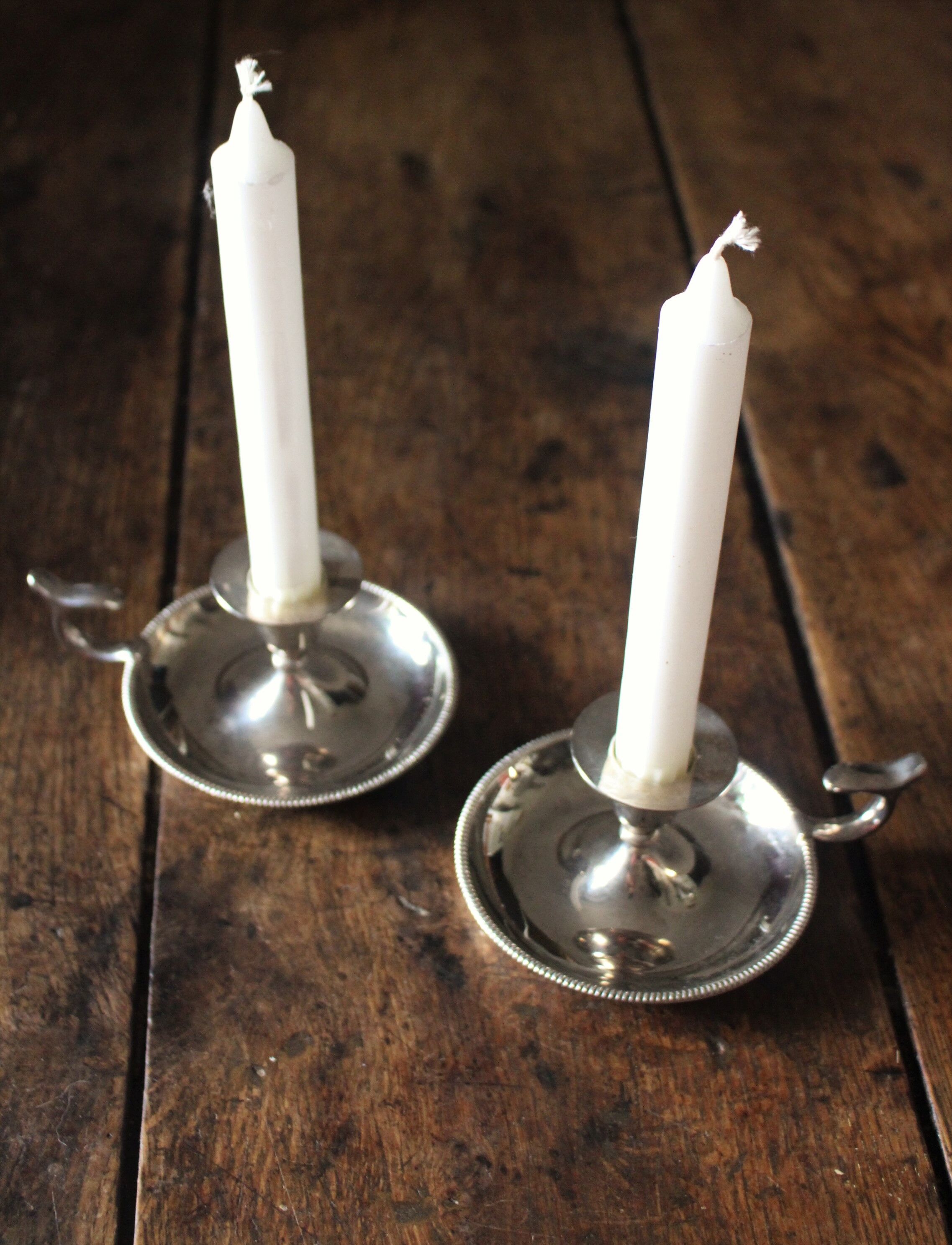 Pair of silver metal cave rat