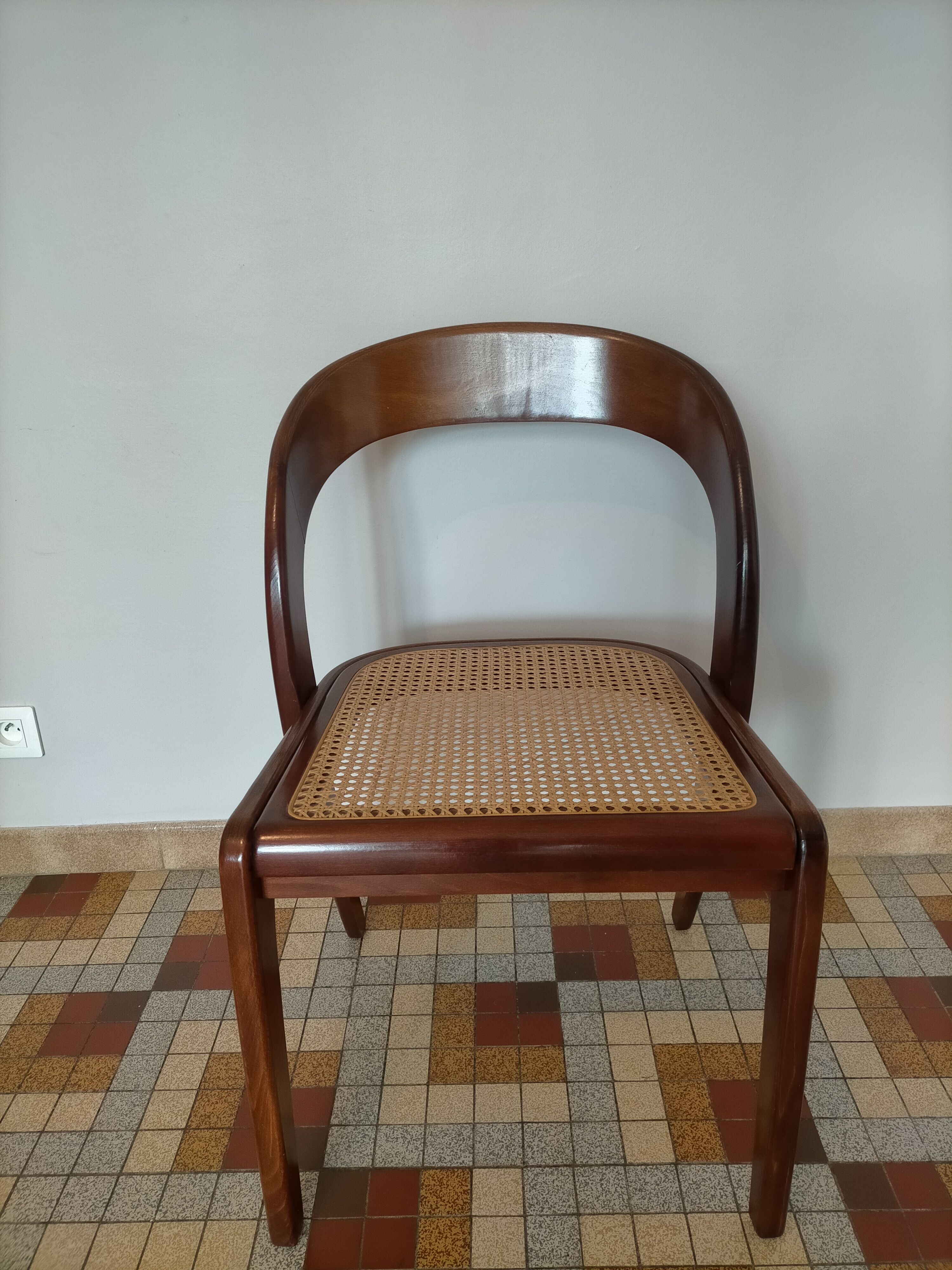 Baumann chairs model Scandinavian gondola wood and canning