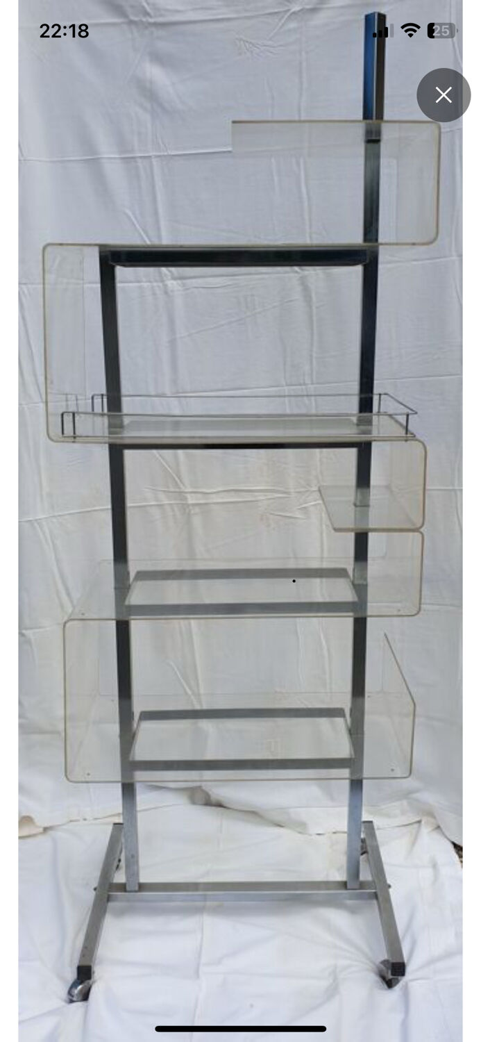 Metal and plexiglass shelf