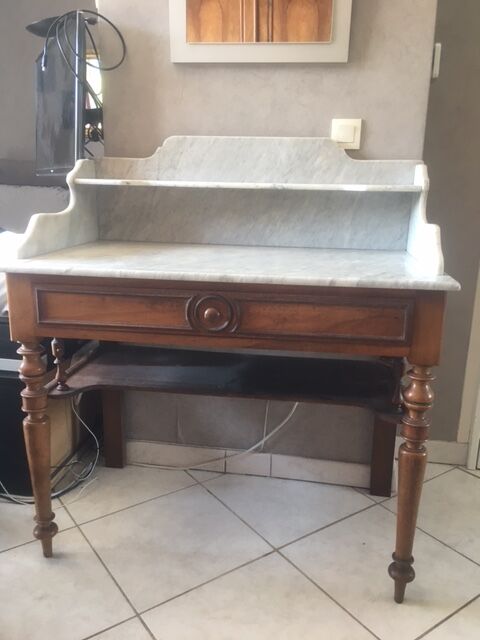 Antique bathroom furniture with marble top
