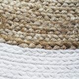 Round carpet in white beige jute 90 cm