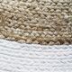 Round jute rug in white beige 90 cm