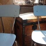 Set of 2 blue Formica chairs