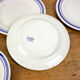 5 assiettes à dessert liseré bleu