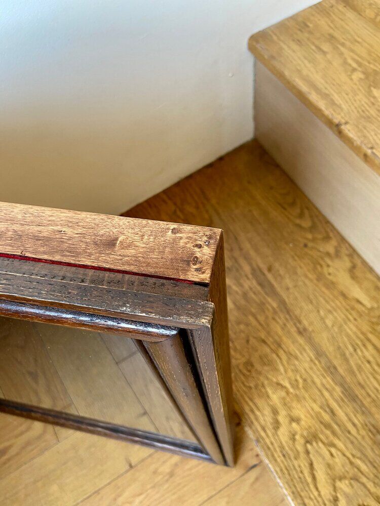 Wooden and black velvet showcase