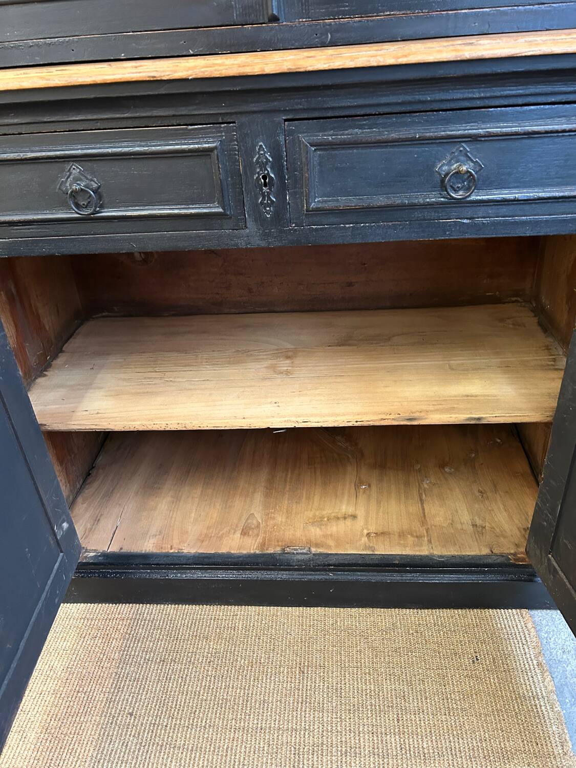 Antique black office dresser