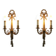 Pair of wall sconces in gilded bronze, Louis XVI style.