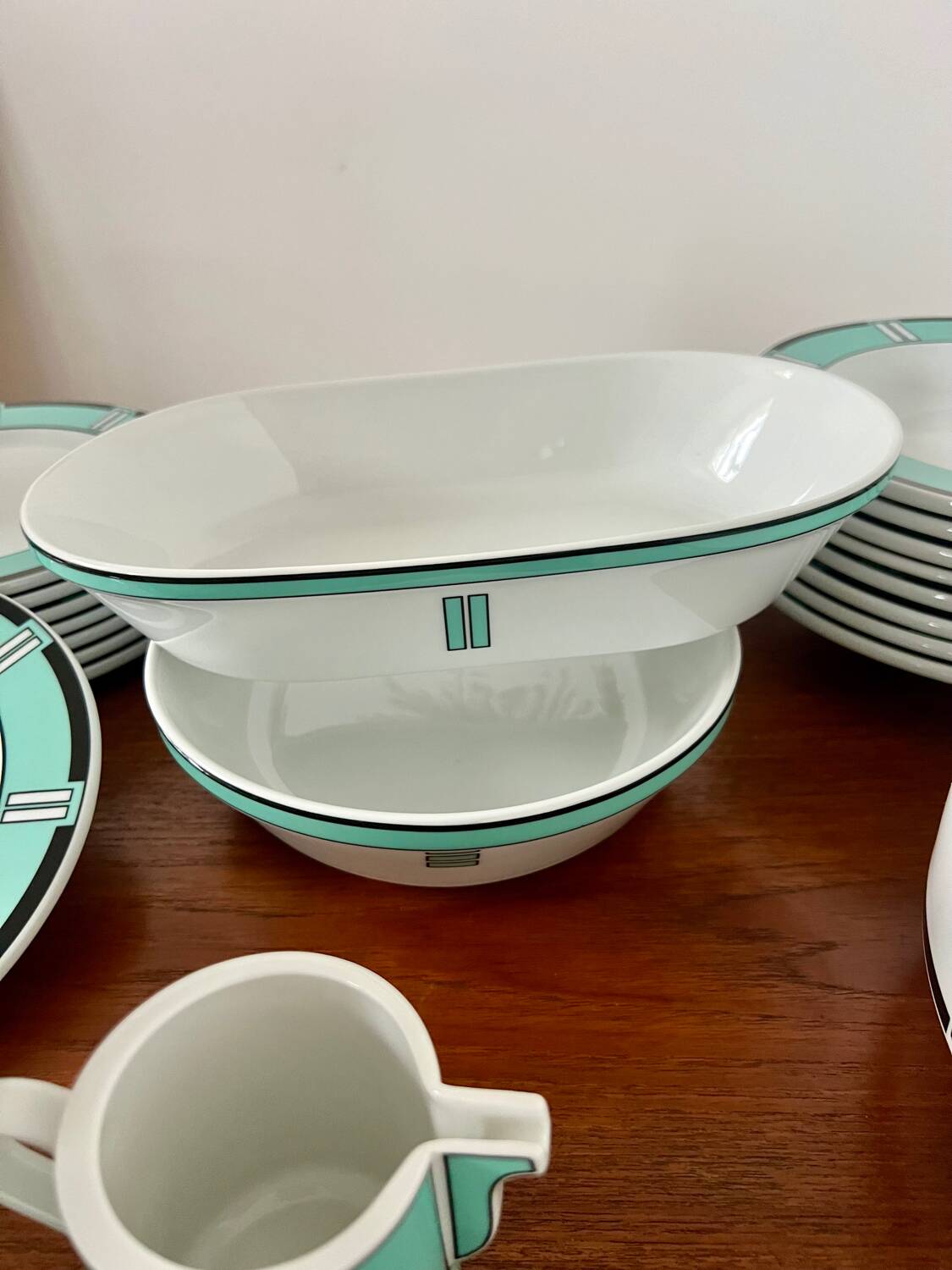 Vintage 72-piece tableware set Arzberg model Cult Focus postmodern bauhaus style