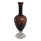 Amber glass soliflore vase on crystal base - Art glass from the years