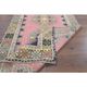 1970s Turkish Oushak Handmade Wool Cotton Pink Area Rug 114x212