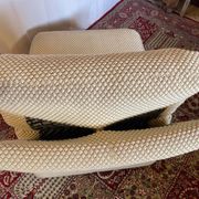 Vintage Swann armchair in textured beige fabric – 1970s