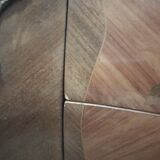 Comfortable curved Louis XVI style rosewood marquetry