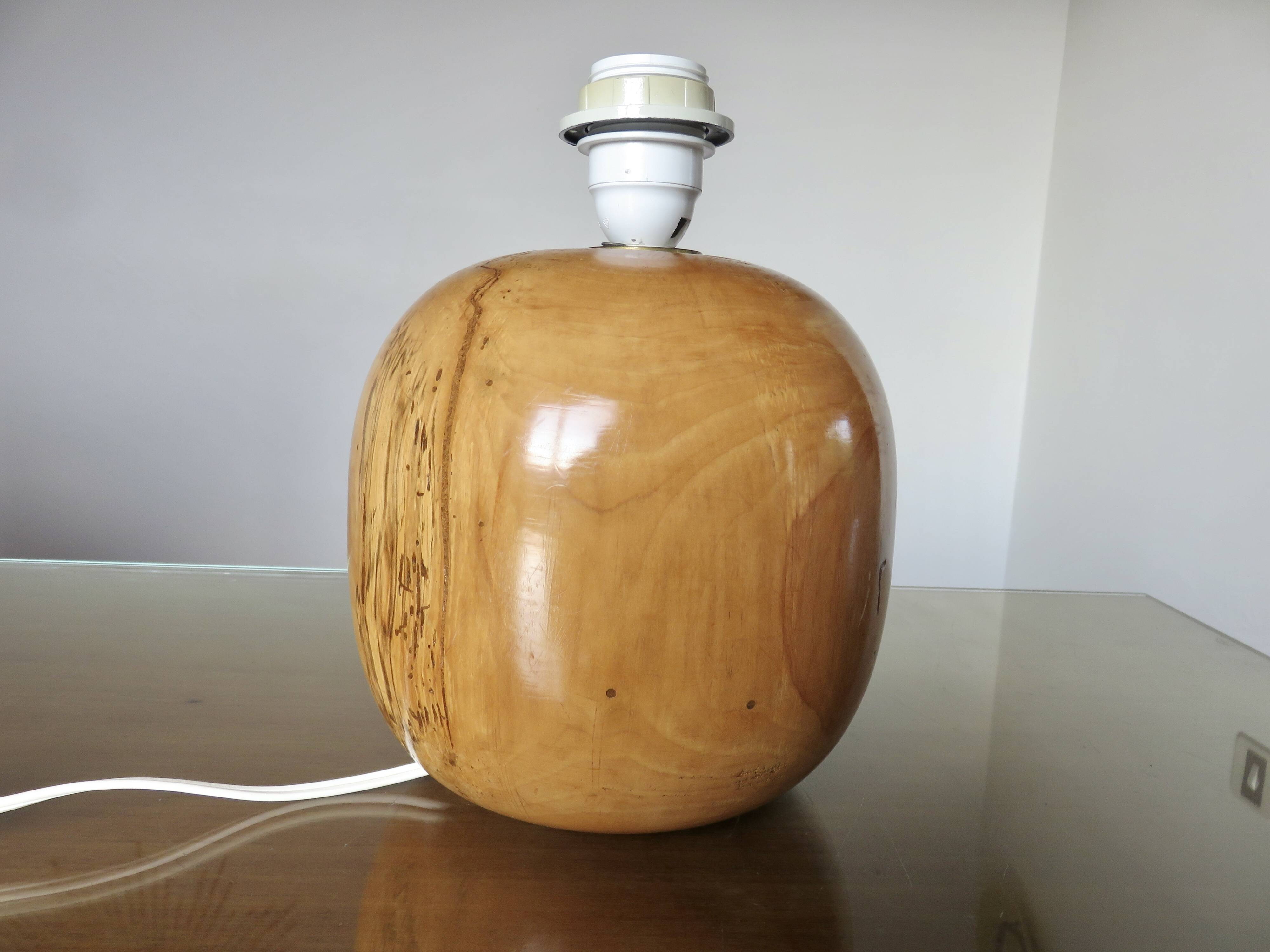 Elm lamp, French work, 70s-80s