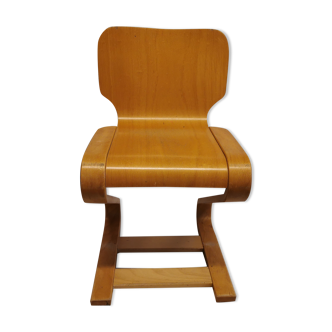 Children's chairs in moulded beech wood, Danish design from the 1960s-1970s.