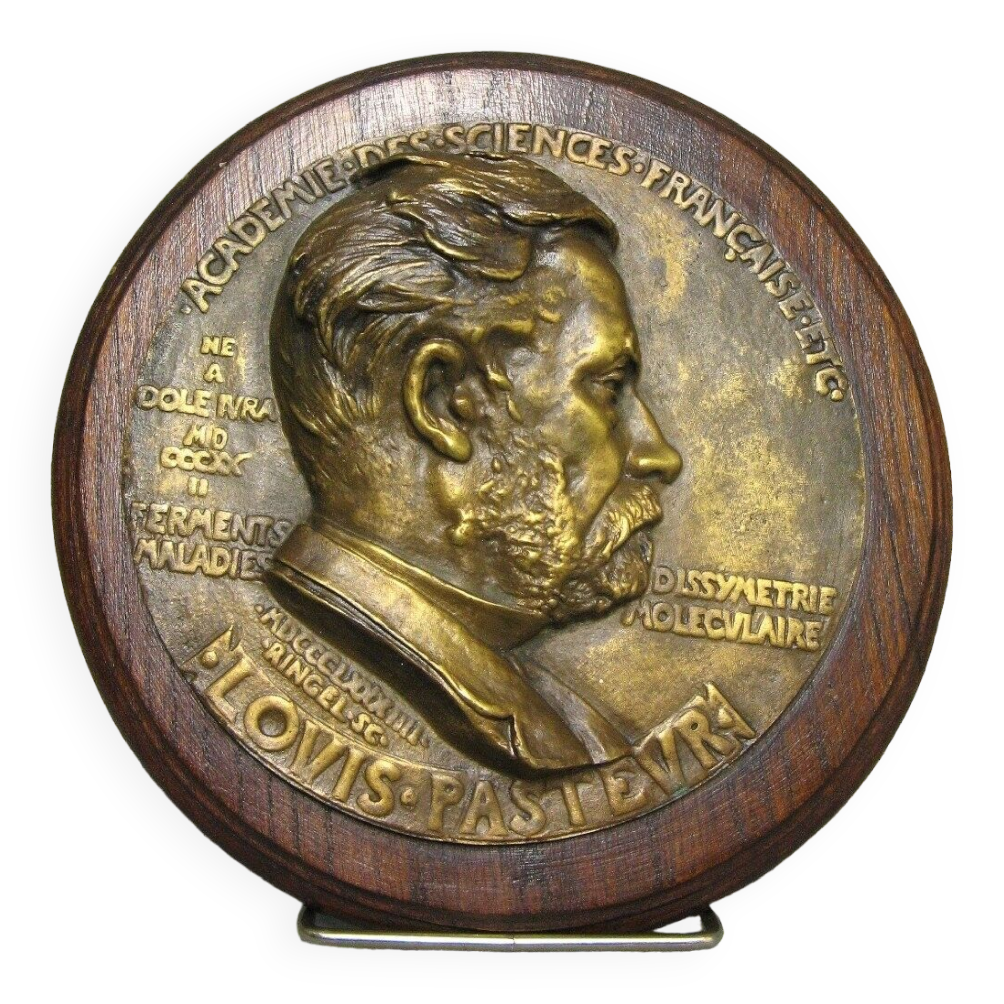 Louis Pasteur bronze medallion by Ringel d'Illzach