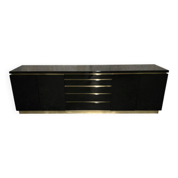 Jean-Claude Mahey for Maison Romeo Paris — Sideboard in black lacquer and milk.