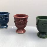 3 egg cups anduze vase