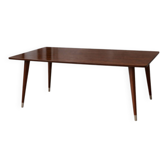 Table vintage extensible années 60 en formica effet palissandre scandinave