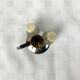 Vintage salt and pepper shakers and their chrome metal support