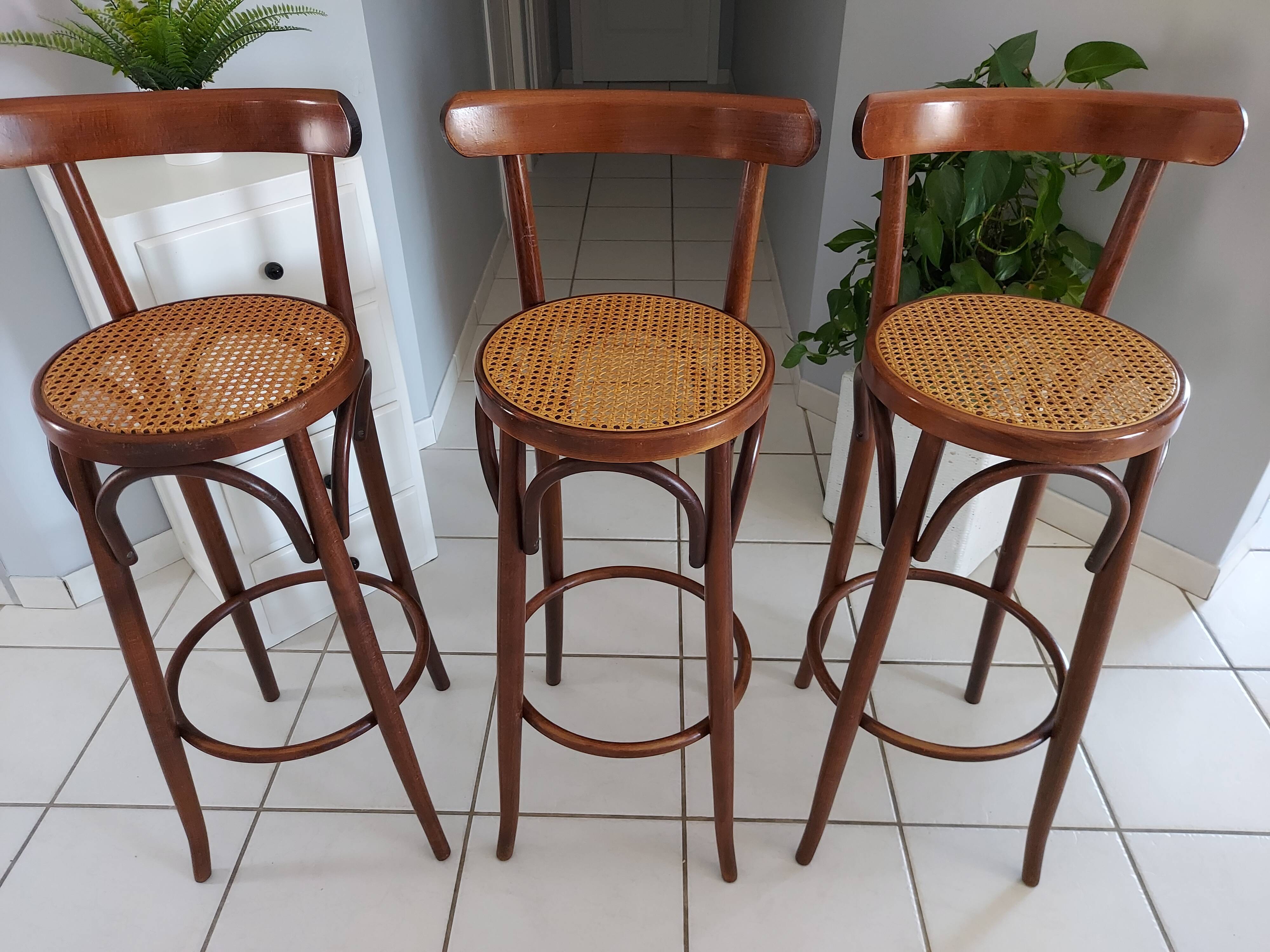 Lot 3 stools of Bar Bistrot vintage 1970s