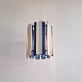 Rare blue and white 'Mexico' pendant lamp by Yki Nummi for Orno, 1960s