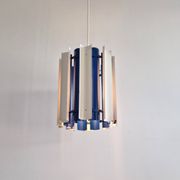 Rare blue and white 'Mexico' pendant lamp by Yki Nummi for Orno, 1960s