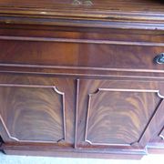 Scribanne bookcase in mahogany veneer English work of the twentieth century