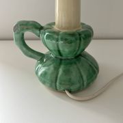 Lampe bougeoir en céramique verte 