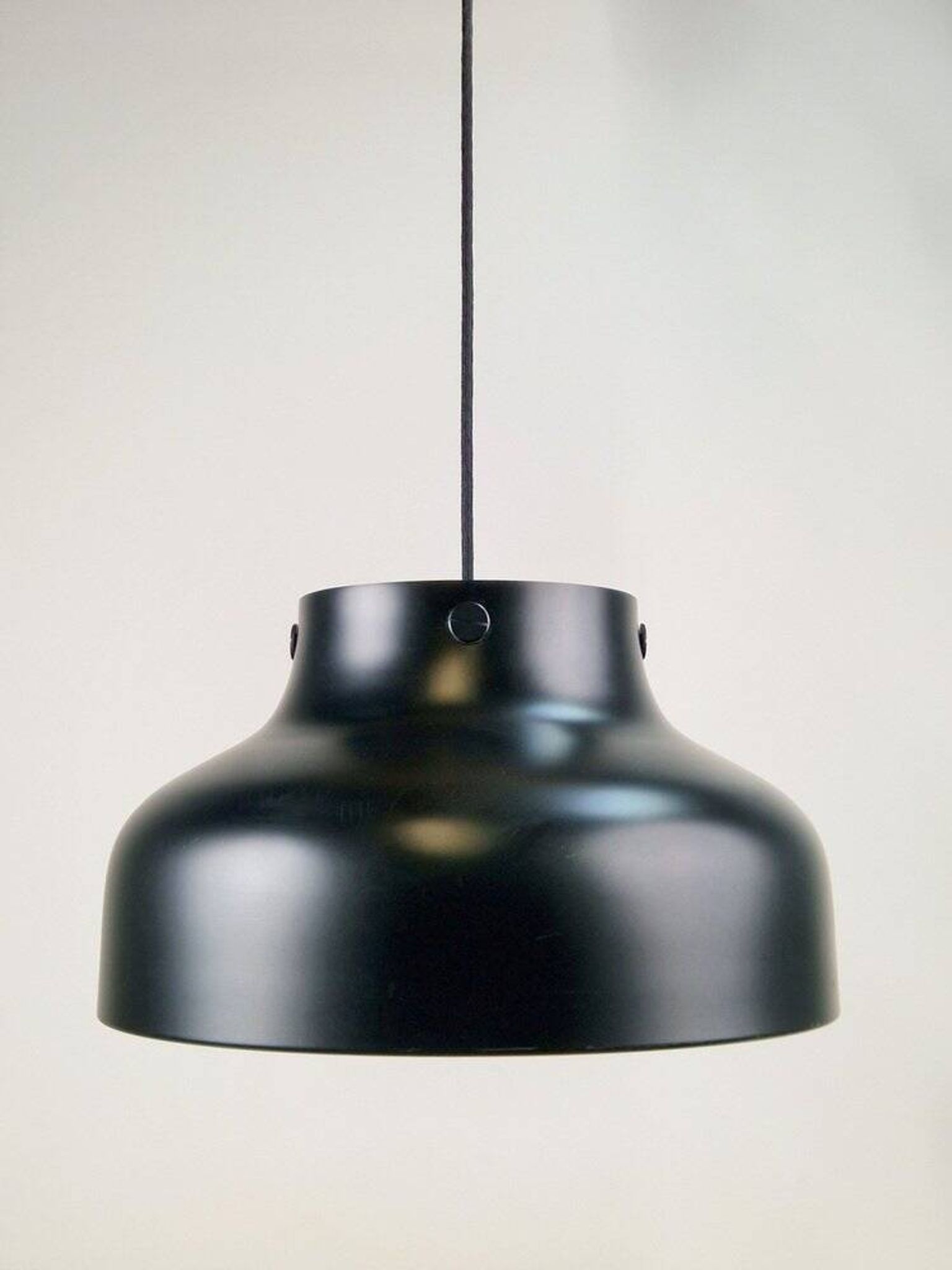 Mid-Century Modern Danish Black Jumbo Pendant Lamp by Uniline for Nordisk Solar, 1960s